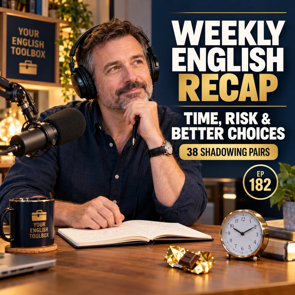 Weekly English Recap: Time, Risk & Better Choices — 38 Shadowing Pairs — cover